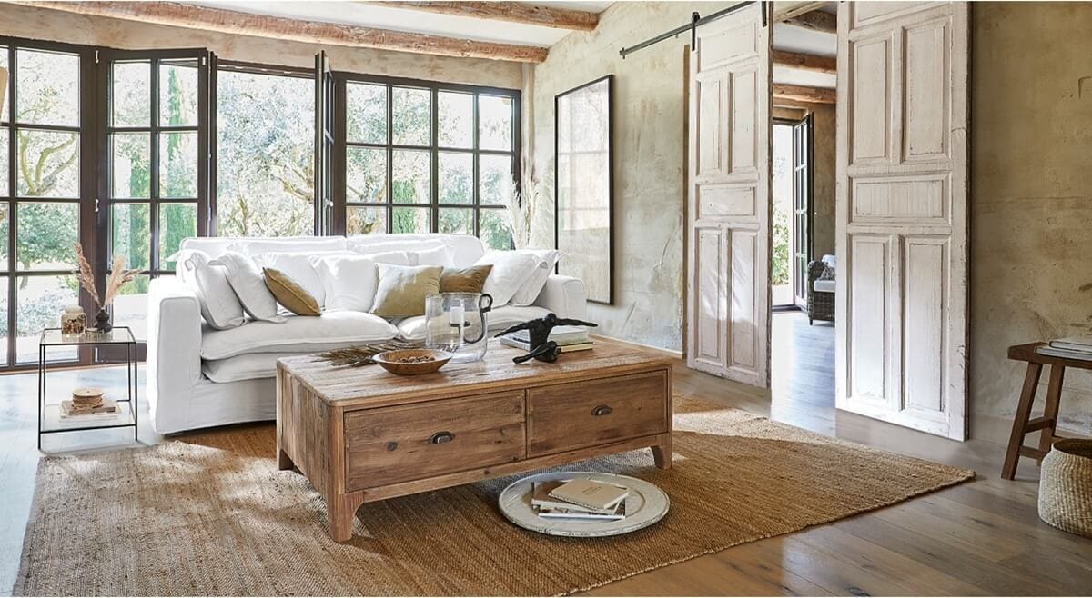 Intérieur lumineux et apaisant illustrant les tendances déco 2026 axées sur la conscience, l’intention et le bien-être.